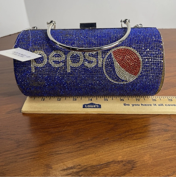 Pepsi Blue Rhinestone Clutch Bag - Picture 9 of 11